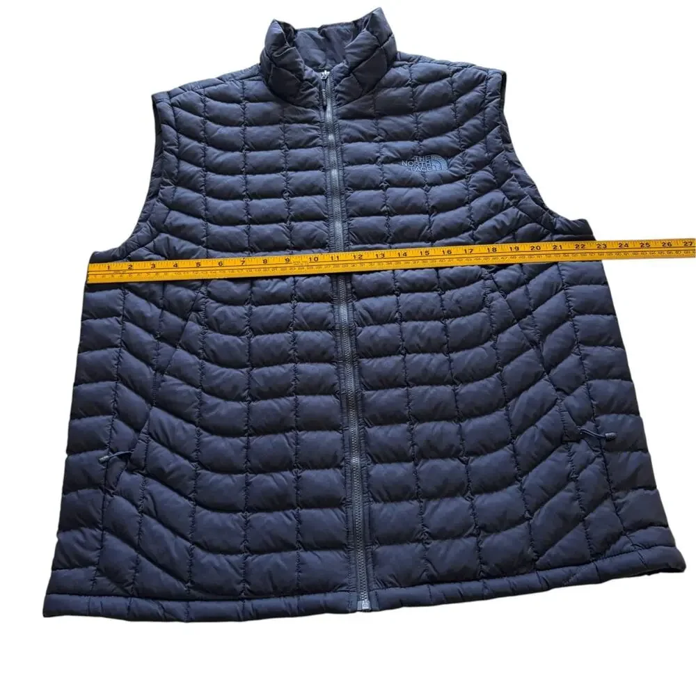 The North Face TThermoBall Vest Mens Large Navy Blue Quilted Insulated Full Zip